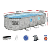 Bestway Swimming Pool 549x274x122cm Steel Frame Above Ground Pools Filter Pump Ladder 13430L - Front View