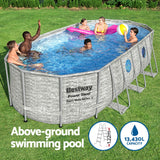Bestway Swimming Pool 549x274x122cm Steel Frame Above Ground Pools Filter Pump Ladder 13430L - Top-Down View