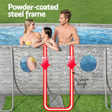 Bestway Swimming Pool 549x274x122cm Steel Frame Above Ground Pools Filter Pump Ladder 13430L - 45-Degree Angle