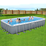 Bestway Swimming Pool 732x366x132cm Steel Frame Above Ground Pools Ladder 30045L - Close-Up Angle