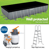 Bestway Swimming Pool 732x366x132cm Steel Frame Above Ground Pools Ladder 30045L - Rear View