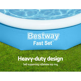 Bestway Swimming Pool 305x66cm Above Ground Round Inflatable Pools w/ Filter Pump 3200L - 45-Degree Angle
