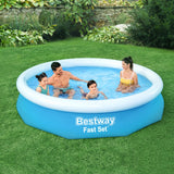 Bestway Swimming Pool 305x66cm Above Ground Round Inflatable Pools w/ Filter Pump 3200L - Low Angle