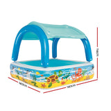 Bestway Kids Pool 140x140x114cm Inflatable Swimming w/ Canopy Play Pools 265L - Front View
