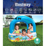 Bestway Kids Pool 140x140x114cm Inflatable Swimming w/ Canopy Play Pools 265L - Top-Down View