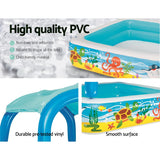 Bestway Kids Pool 140x140x114cm Inflatable Swimming w/ Canopy Play Pools 265L - 45-Degree Angle