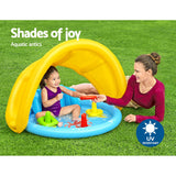 Bestway Kids Pool 115x89x76cm Inflatable Play Swimming Pools w/ Canopy 31L - Top-Down View