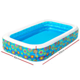 Bestway Kids Pool 305x183x56cm Inflatable Above Ground Swimming Pools 1161L - Front View