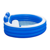 Bestway Kids Inflatable Pool Above Ground Pools Bench Seat Cup Holder 231x219cm - Side View