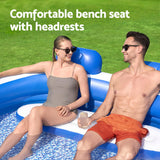 Bestway Kids Inflatable Pool Above Ground Pools Bench Seat Cup Holder 231x219cm - Top-Down View