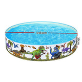 Bestway Kids Pool 183x38cm Round Above Ground Rigid Swimming Pools Dinosaur 946L - Front View
