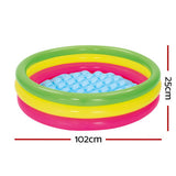 Bestway Inflatable Kids Splash Pool - Fun Above Ground Water Play 102x102x25cm - Front View