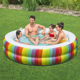 Bestway Kids Inflatable Round Pool Above Ground Cup Holder Rainbow 206x206x51cm - Close-Up Angle