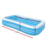 Bestway Kids Pool 305x183x56cm Inflatable Above Ground Swimming Pools 1161L - Front View