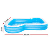 Bestway Kids Pool 305x274x46cm Inflatable Above Ground Swimming Pools 1207L - Front View