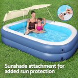 Bestway Kids Inflatable Pool Above Ground Splash Pool with Sunshade 254x178cm - Top-Down View
