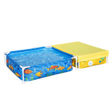 Bestway 2-in-1 Kids Pool and Sandpit Set 122cm/90cm Metal Frame Yellow Blue - Side View