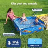 Bestway 2-in-1 Kids Pool and Sandpit Set 122cm/90cm Metal Frame Yellow Blue - Top-Down View