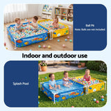 Bestway 2-in-1 Kids Pool and Sandpit Set 122cm/90cm Metal Frame Yellow Blue - Rear View