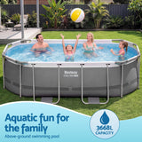 Bestway Swimming Pools 305cm x 200cm x 84cm Steel Above Ground Backyard Pool Set - Top-Down View