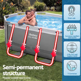 Bestway Swimming Pools 305cm x 200cm x 84cm Steel Above Ground Backyard Pool Set - 45-Degree Angle
