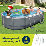 Bestway 488x305x107cm Swimming Pool Steel Frame Set w/ Pump Filter Ladder Cover - Top-Down View