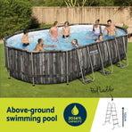 Bestway Swimming Pool Steel Frame Pool Set 6.1x3.66m w/ Filter Pump Ladder Cover, image 3