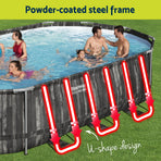 Bestway Swimming Pool Steel Frame Pool Set 6.1x3.66m w/ Filter Pump Ladder Cover, image 4