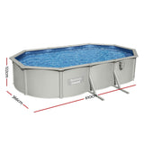 Bestway Swimming Pool 610 x 366cm Steel Frame Round Pool Set w/ Filter Ladder - Front View