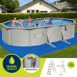 Bestway Swimming Pool 610 x 366cm Steel Frame Round Pool Set w/ Filter Ladder - Top-Down View