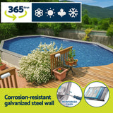 Bestway Swimming Pool 610 x 366cm Steel Frame Round Pool Set w/ Filter Ladder - 45-Degree Angle