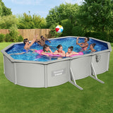Bestway Swimming Pool 610 x 366cm Steel Frame Round Pool Set w/ Filter Ladder