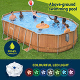 Bestway Swimming Pool Steel Frame Luxury Pool & SPA Massage Set 6.1x3.66x1.22m - Top-Down View