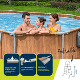 Bestway Swimming Pool Steel Frame Luxury Pool & SPA Massage Set 6.1x3.66x1.22m - 45-Degree Angle