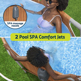 Bestway Swimming Pool Steel Frame Luxury Pool & SPA Massage Set 6.1x3.66x1.22m - Rear View