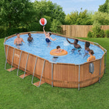 Bestway Swimming Pool Steel Frame Luxury Pool & SPA Massage Set 6.1x3.66x1.22m - Close-Up Angle