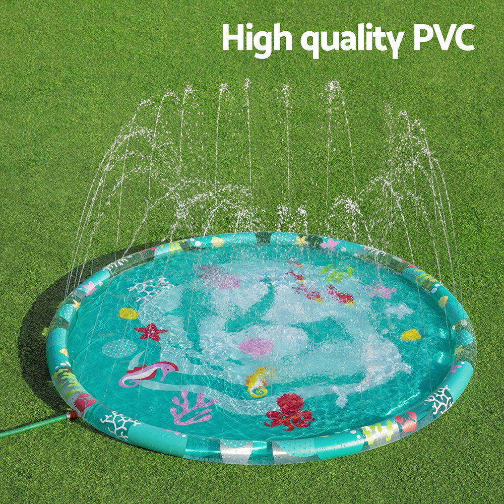 Bestway Marine-Themed Inflatable Splash Pad Pool with Sprinkler for Kids - 165cm