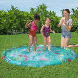 Bestway Marine-Themed Inflatable Splash Pad Pool with Sprinkler for Kids - 165cm - Close-Up Angle