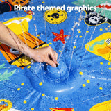 Bestway Kids Splash Pad Pool Sprinkler Spray Play Mat Water Fun Toys 170cm x140cm - 45-Degree Angle