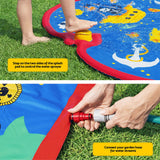 Bestway Kids Splash Pad Pool Sprinkler Spray Play Mat Water Fun Toys 170cm x140cm - Rear View