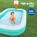 Bestway Kids Inflatable Pool Above Ground Play Pools Basketball Hoop 251x168cm - Top-Down View