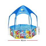 Bestway Kids Pool 183x51cm Steel Frame Swimming Play Pools Canopy 930L - Front View