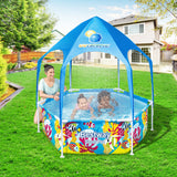 Bestway Kids Pool 183x51cm Steel Frame Swimming Play Pools Canopy 930L - Close-Up Angle