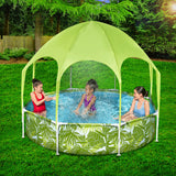 Bestway Kids Pool 244x51cm Steel Frame Swimming Play Pools Canopy 1688L - Low Angle