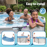 Bestway 305CM Swimming Pools Steel Above Ground Round Backyard Pool Set White - Low Angle