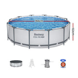 Bestway 366cm Swimming Pool Above Ground Pools Round Filter Pump Cover Ladder - Front View