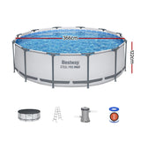 Bestway 366cm Swimming Pool Above Ground Pools Round Filter Pump Cover Ladder - Front View