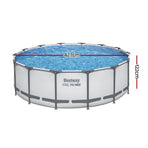 Bestway Swimming Pool 427x427x122cm Steel Frame Above Ground Pools Round Filter Pump Ladder