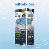 Bestway Swimming Pools 427cm x 107cm Steel Above Ground Round Backyard Pool Set White - Extra Image