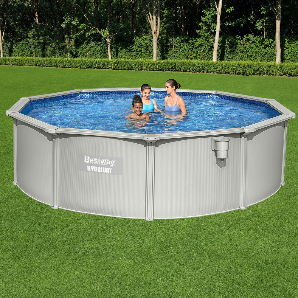 Bestway Swimming Pool Steel Frame Round Pool Set 457cm w/ Filter Ladder 17430L